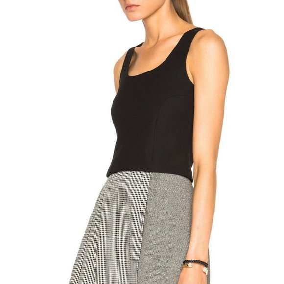 ISA ARFEN UK New Cropped Vest TOP Blouse Stretch Cotton Full Back Zip BLACK πHP - Picture 4 of 11